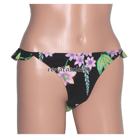 Topshop Women's Floral Frill Tanga Bikini Swim Bottoms NWT - Picture 2 of 10
